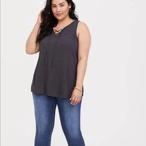 Torrid Sleeveless Swiss Dot Top